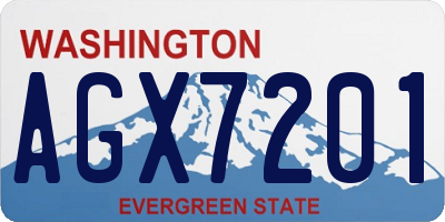 WA license plate AGX7201