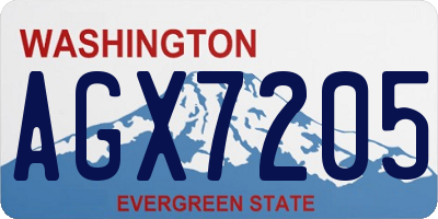 WA license plate AGX7205