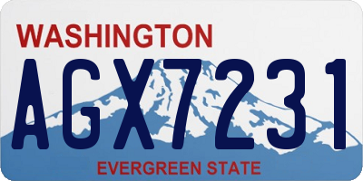 WA license plate AGX7231