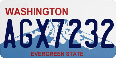 WA license plate AGX7232