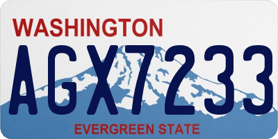 WA license plate AGX7233