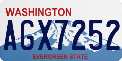 WA license plate AGX7252