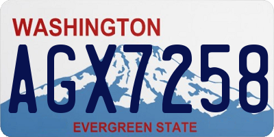 WA license plate AGX7258