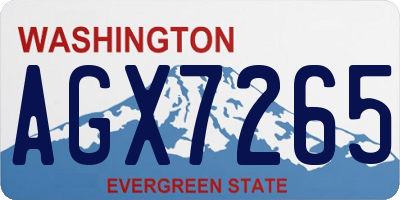 WA license plate AGX7265