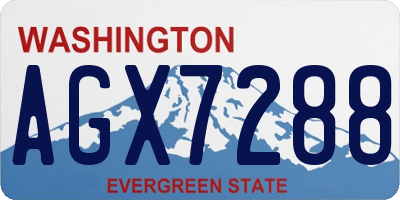 WA license plate AGX7288