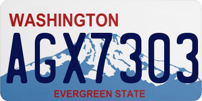 WA license plate AGX7303