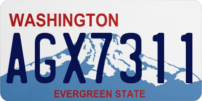 WA license plate AGX7311