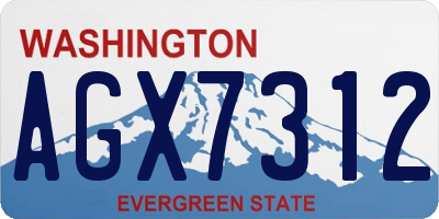 WA license plate AGX7312