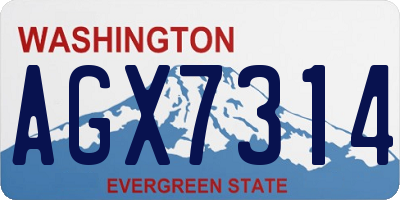 WA license plate AGX7314