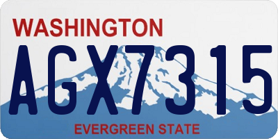 WA license plate AGX7315