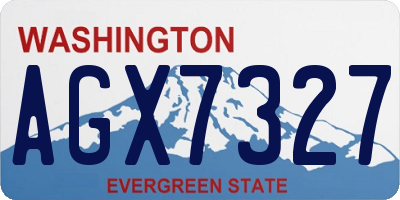 WA license plate AGX7327