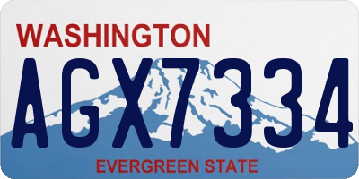 WA license plate AGX7334