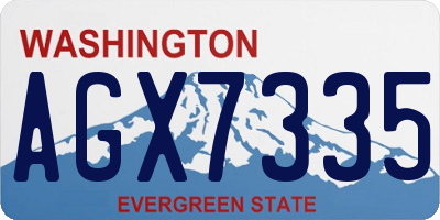 WA license plate AGX7335