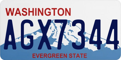WA license plate AGX7344