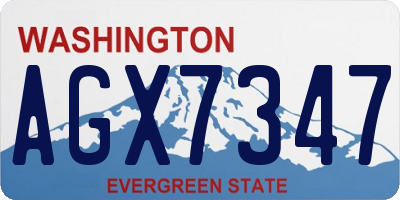 WA license plate AGX7347