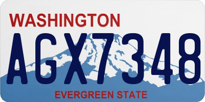 WA license plate AGX7348