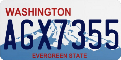 WA license plate AGX7355