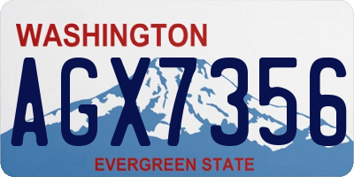 WA license plate AGX7356