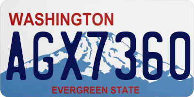 WA license plate AGX7360