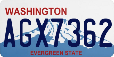 WA license plate AGX7362
