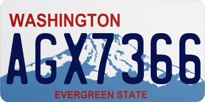 WA license plate AGX7366