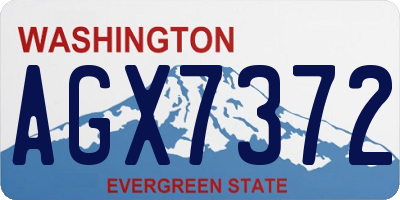 WA license plate AGX7372