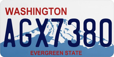 WA license plate AGX7380