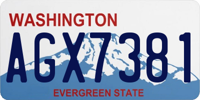 WA license plate AGX7381