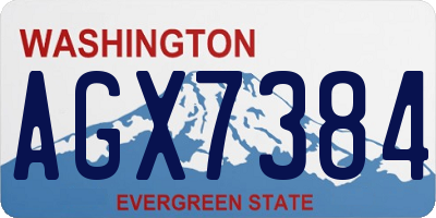 WA license plate AGX7384