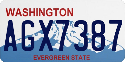 WA license plate AGX7387