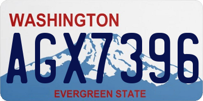 WA license plate AGX7396