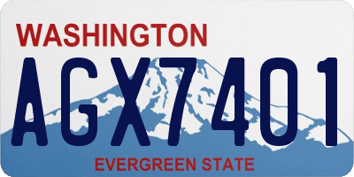 WA license plate AGX7401