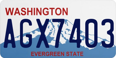 WA license plate AGX7403