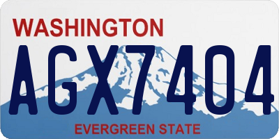 WA license plate AGX7404