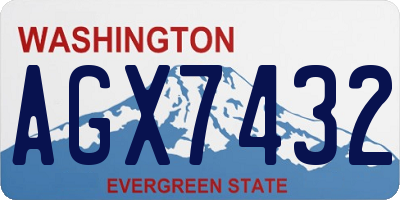 WA license plate AGX7432