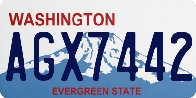 WA license plate AGX7442