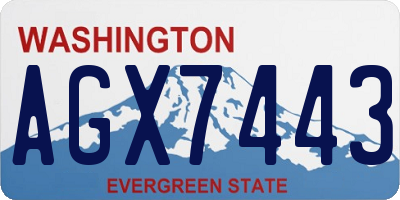 WA license plate AGX7443