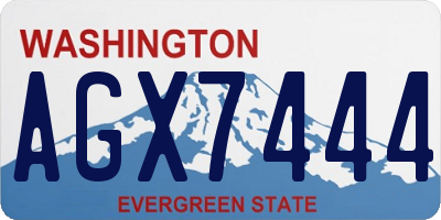 WA license plate AGX7444