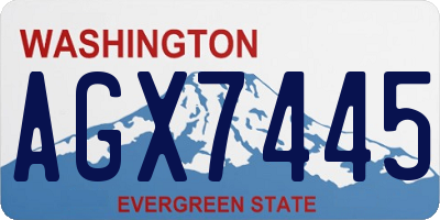 WA license plate AGX7445