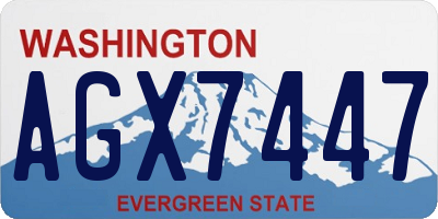 WA license plate AGX7447