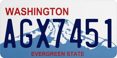 WA license plate AGX7451