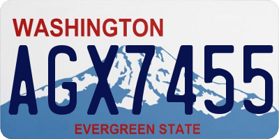 WA license plate AGX7455