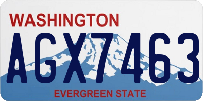 WA license plate AGX7463