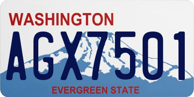 WA license plate AGX7501