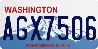 WA license plate AGX7506
