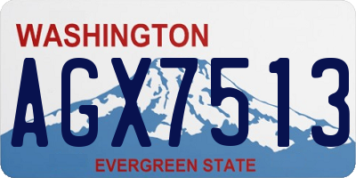 WA license plate AGX7513