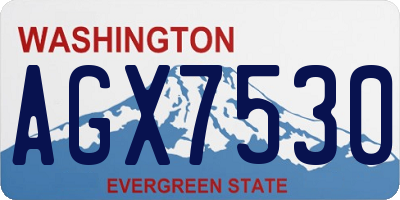 WA license plate AGX7530