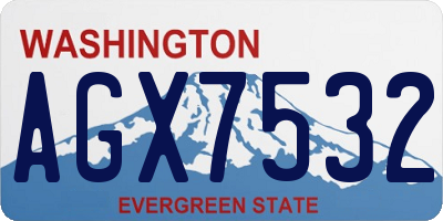 WA license plate AGX7532