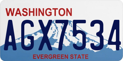 WA license plate AGX7534