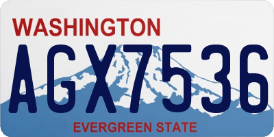 WA license plate AGX7536